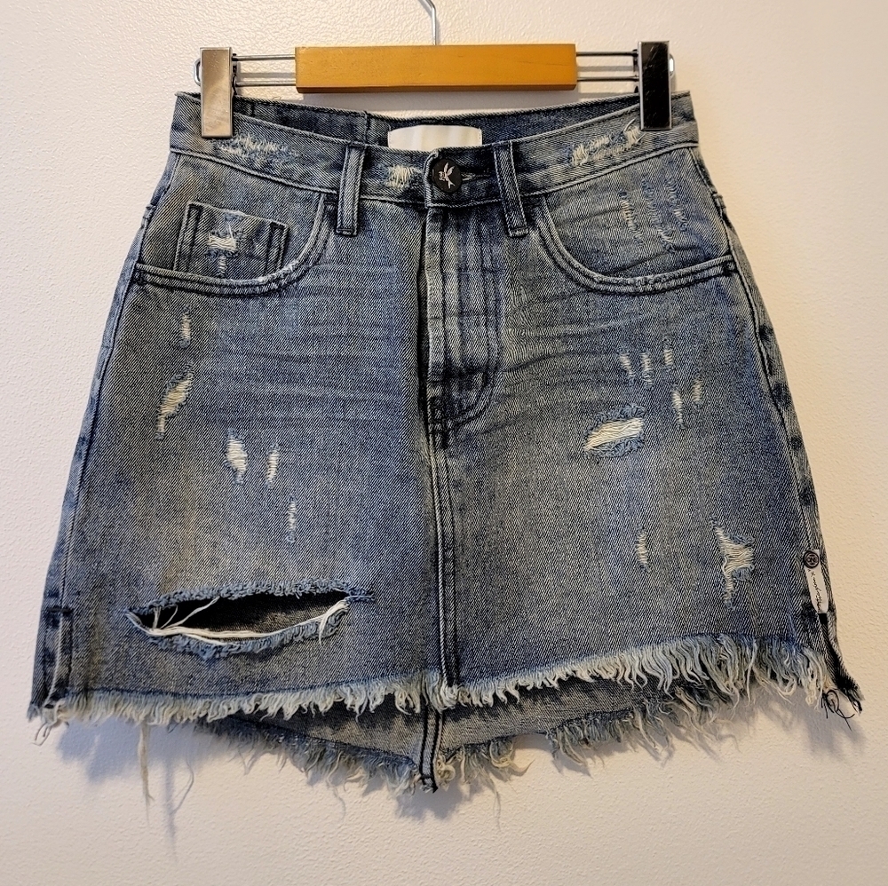 One teaspoon distressed denim skirt